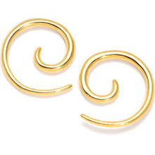 Load image into Gallery viewer, Gold Tone Anodized Titanium Micro Spiral Taper Set 12G ot 6G