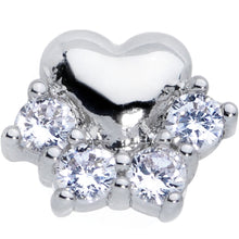 Load image into Gallery viewer, 1/4 Clear CZ Gem Be My Valentine Heart Tragus Cartilage Earring