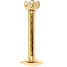 Load image into Gallery viewer, 16G 5/16 Gold Titanium Internally Threaded Gem Labret Monroe