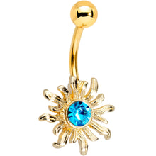 Load image into Gallery viewer, Blue Pink Gem Sun and Moon Goddess Belly Ring Set of 4