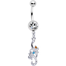 Load image into Gallery viewer, Clear Gem Gold PVD Filigree Flow Best Friend Dangle Belly Ring Set of 2