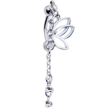 Load image into Gallery viewer, Clear Gem Delightful Dragonfly Dangle Top Mount Belly Ring