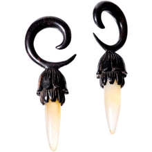 Load image into Gallery viewer, White Stone Iron Wood Tribal Spiral Taper Set 5mm to 8mm