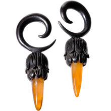 Load image into Gallery viewer, Brown Stone Iron Wood Tribal Spiral Taper Set
