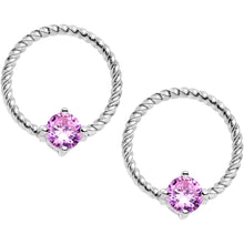 Load image into Gallery viewer, 14G 5/8 Pink CZ Gem Twisted Captive Ring Barbell Nipple Ring Set