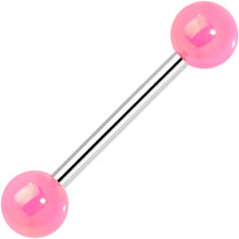 Load image into Gallery viewer, Multi Color Pearlescent Acrylic Ball Barbell Tongue Ring Set of 4