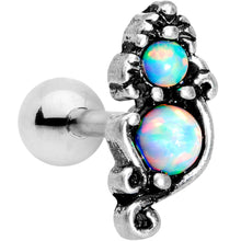Load image into Gallery viewer, 16G 1/4 White Synthetic Opal Chunk Tragus Cartilage Earring