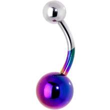 Load image into Gallery viewer, Purple and Steel Tone Two Tone Belly Ring