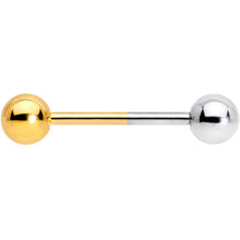 Load image into Gallery viewer, Gold Tone and Steel Two Tone Tongue Ring