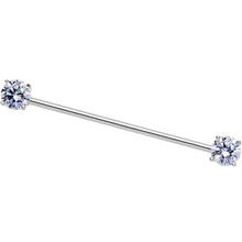 Load image into Gallery viewer, 14G Clear CZ Gem End to End Industrial Barbell 38mm