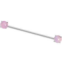 Load image into Gallery viewer, Pink Amethyst End to End Industrial Barbell 38mm