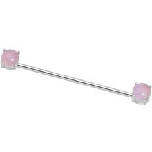 Load image into Gallery viewer, Pink Amethyst End to End Industrial Barbell 38mm
