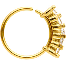 Load image into Gallery viewer, 5/16 Clear CZ Gem Gold PVD Royal Crown Tragus Cartilage Earring