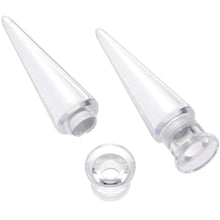 Load image into Gallery viewer, Clear 2 in 1 Interchangeable Screw Fit Plug and Taper Set