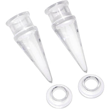 Load image into Gallery viewer, Clear 2 in 1 Interchangeable Screw Fit Plug and Taper Set
