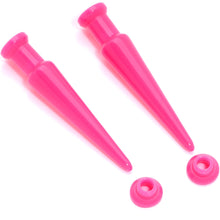 Load image into Gallery viewer, Hot Pink 2 in 1 Interchangeable Screw Fit Plug and Taper Set
