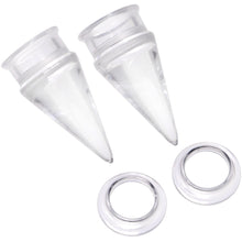 Load image into Gallery viewer, Clear 2 in 1 Interchangeable Screw Fit Plug and Taper Set