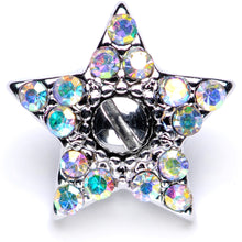 Load image into Gallery viewer, 14G Aurora Gem 10mm Five Point Star Dermal Top