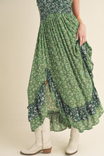 Load image into Gallery viewer, Ditsy Floral Ruffled Hem Maxi Cami Dress For Women –Romantic Floral Print, Flowy Maxi Length, Feminine & Elegant Design for Casual & Special Occasions