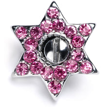 Load image into Gallery viewer, 14G Pink Gem 10mm Six Point Star Dermal Top
