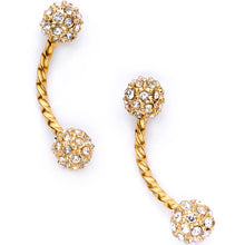 Load image into Gallery viewer, 16G Clear Gem Gold Tone Captive Ring Curved Barbell Cartilage Set