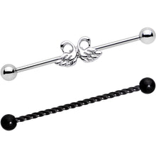 Load image into Gallery viewer, Ruffled Feathers Dual Swans Industrial Barbell Set of 2