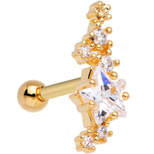 Load image into Gallery viewer, Clear CZ Gem Gold Tone Plated Shooting Star Cartilage Tragus Earring