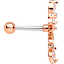Load image into Gallery viewer, Clear CZ Gem Rose Gold Tone Flower Cascade Cartilage Tragus Earring