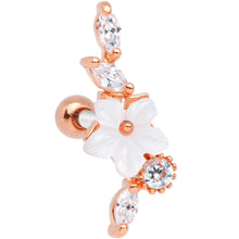 Load image into Gallery viewer, Clear CZ Gem Rose Gold Tone Snowflake Cascade Cartilage Tragus Earring