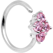 Load image into Gallery viewer, 20G 5/16 Pink CZ Gem Cluster Seamless Circular Ring