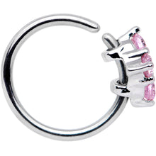 Load image into Gallery viewer, 20G 5/16 Pink CZ Gem Cluster Seamless Circular Ring