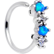 Load image into Gallery viewer, 20G 5/16 Blue Synthetic Opal Staccato Seamless Circular Ring