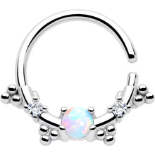 Load image into Gallery viewer, 16G 3/8 White Synthetic Opal Luminous Seamless Circular Ring