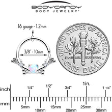 Load image into Gallery viewer, 16G 3/8 White Synthetic Opal Luminous Seamless Circular Ring