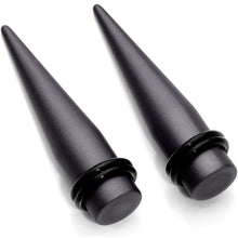 Load image into Gallery viewer, Brown Matte Silicone Straight Taper Set 4mm to 12mm