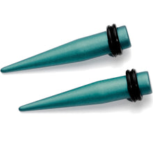 Load image into Gallery viewer, Teal Matte Silicone Straight Taper Set 4mm to 12mm