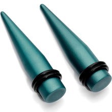 Load image into Gallery viewer, Teal Matte Silicone Straight Taper Set 4mm to 12mm