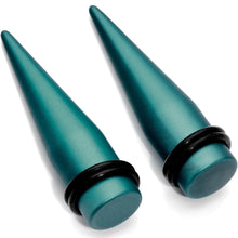 Load image into Gallery viewer, Teal Matte Silicone Straight Taper Set 4mm to 12mm