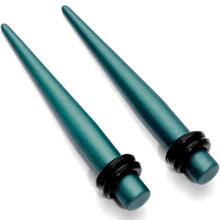 Load image into Gallery viewer, Teal Matte Silicone Straight Taper Set 4mm to 12mm