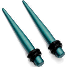 Load image into Gallery viewer, Teal Matte Silicone Straight Taper Set 4mm to 12mm