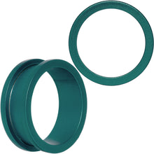 Load image into Gallery viewer, Teal Matte Silicone Screw Fit Tunnel Plug Set 6mm to 25mm