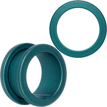 Load image into Gallery viewer, Teal Matte Silicone Screw Fit Tunnel Plug Set 6mm to 25mm