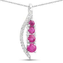 Load image into Gallery viewer, 0.43 Carat Genuine Ruby and White Diamond 14K White Gold Pendant