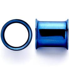 Load image into Gallery viewer, Blue Anodized Steel Double Flare Tunnel Plug Set 4mm to 16mm