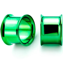 Load image into Gallery viewer, Green Anodized Steel Double Flare Tunnel Plug Set 4mm-16mm