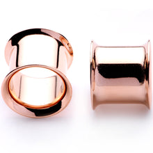 Load image into Gallery viewer, Rose Gold Tone Anodized Steel Double Flare Tunnel Plug Set 4mm to 16mm