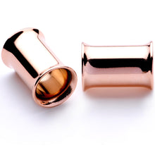 Load image into Gallery viewer, Rose Gold Tone Anodized Steel Double Flare Tunnel Plug Set 4mm to 16mm
