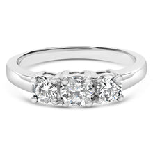 Load image into Gallery viewer, 14K White Gold 3/4 Cttw Lab Grown Diamond 3 Stone Ring Band (F-G Color, VS2-SI1 Clarity)- Size 7