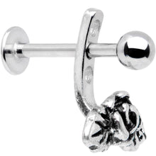 Load image into Gallery viewer, 16G 3/8 Kissed Rose Flower Dangle Cartilage Tragus Helix Piercing