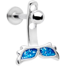Load image into Gallery viewer, Blue Glitter Mermaid Tail Dangle Cartilage Tragus Helix Piercing